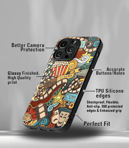 Cinema Doodle Premium Glossy Phone Case