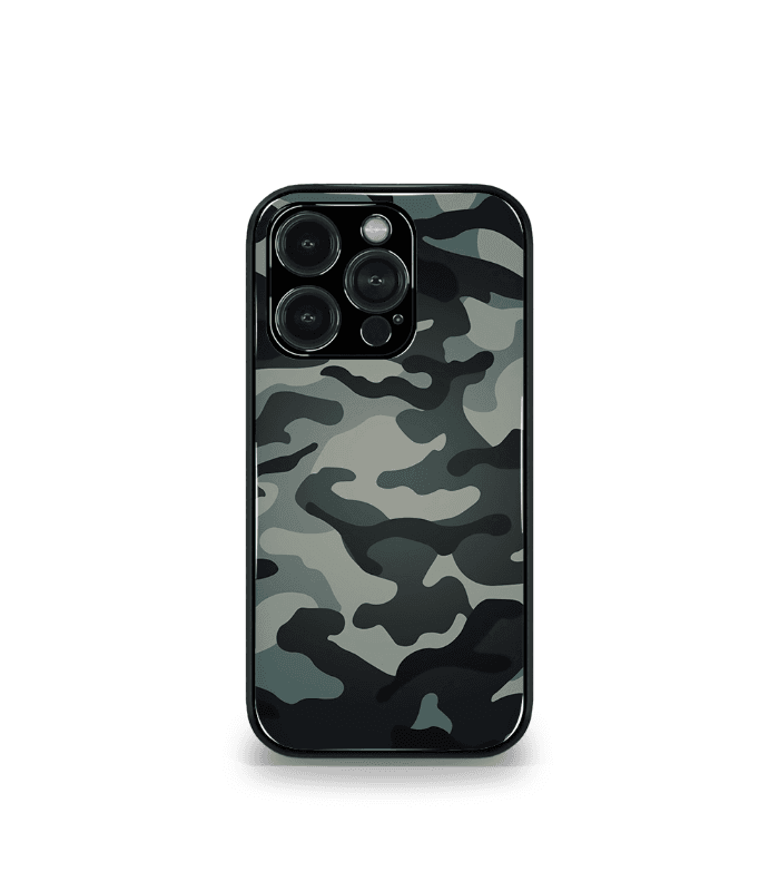 grey camo premium glossy phone case