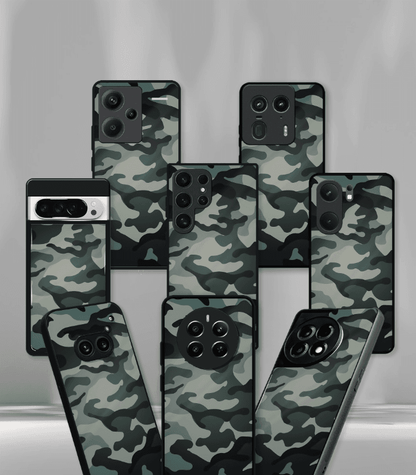 Grey Camo Premium Glossy Phone Case