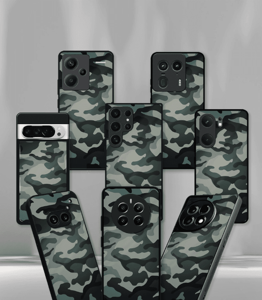 Grey Camo Premium Glossy Phone Case