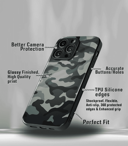 Grey Camo Premium Glossy Phone Case