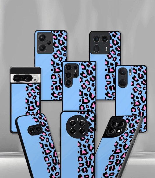 Blue Leopard Premium Glossy Phone Case.