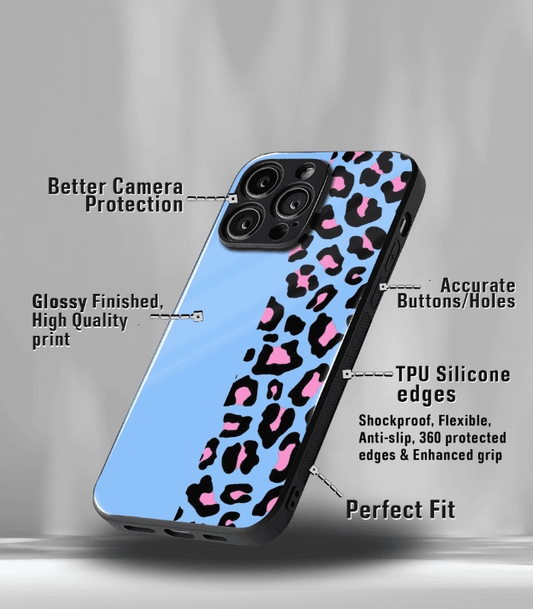 Blue Leopard Premium Glossy Phone Case.