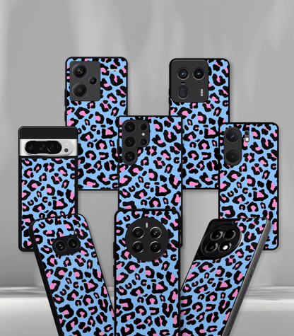 Blue Leopard Premium Glossy Phone Case.