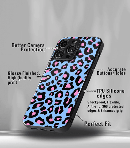 Blue Leopard Premium Glossy Phone Case.