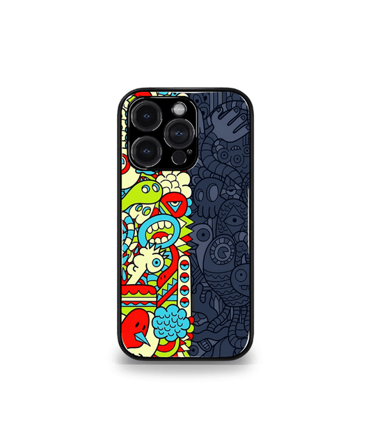 Half doodle Premium Glossy Phone Case