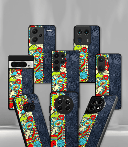 Half doodle Premium Glossy Phone Case
