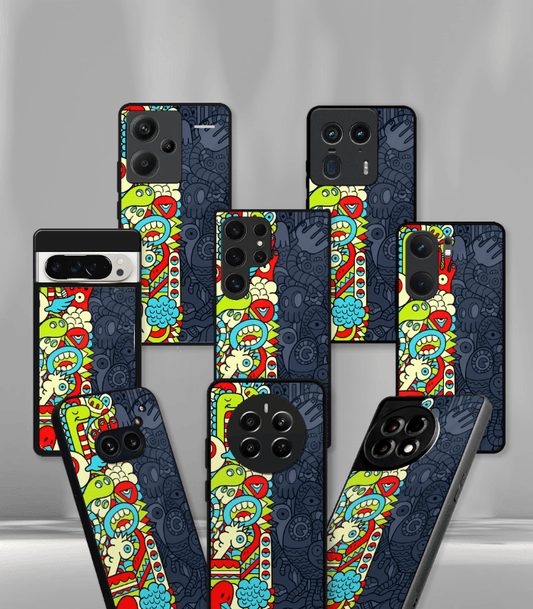 Half doodle Premium Glossy Phone Case