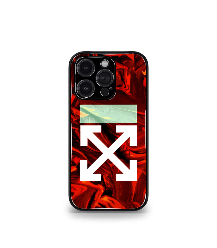 red offwhite premium glossy phone case