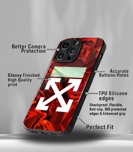 Red OffWhite Premium Glossy Phone Case