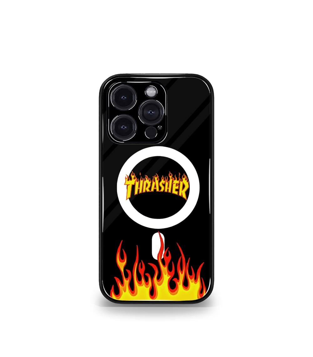 thrasher flame premium glossy phone case