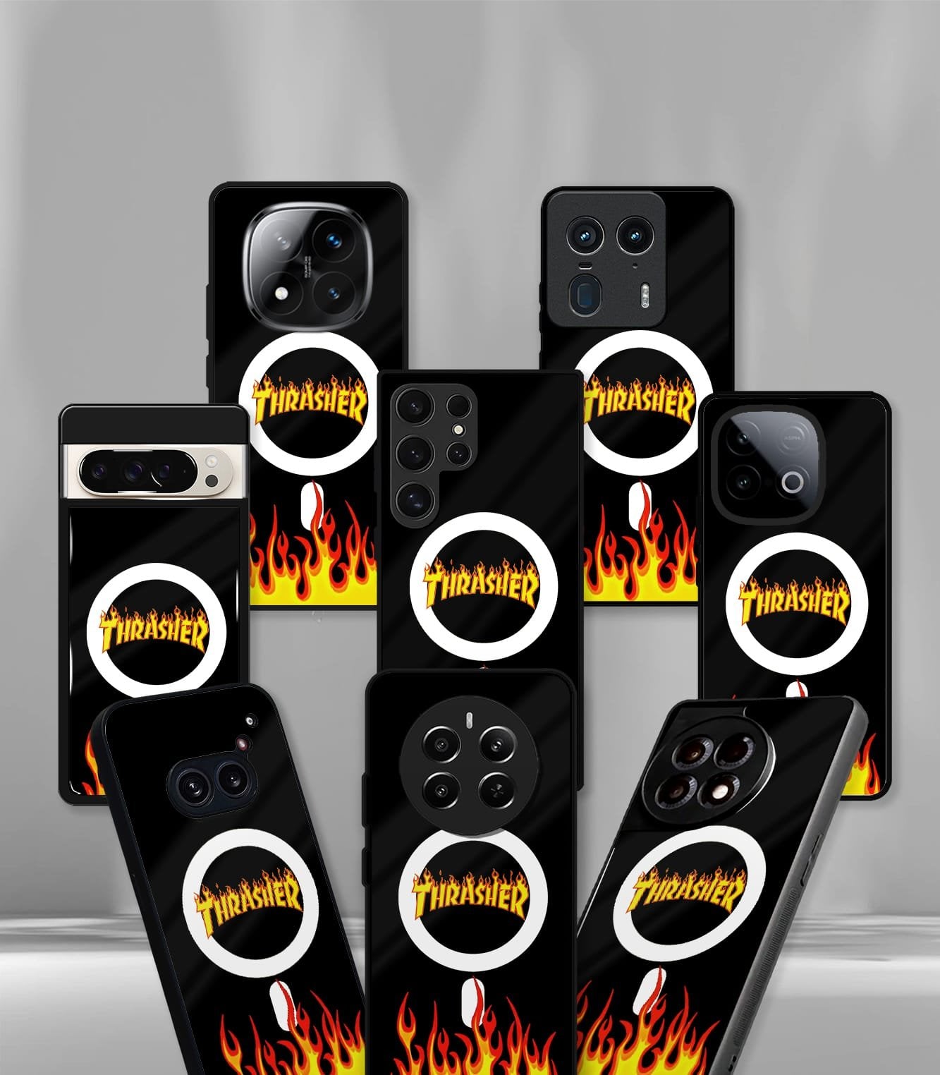 thrasher flame premium glossy phone case