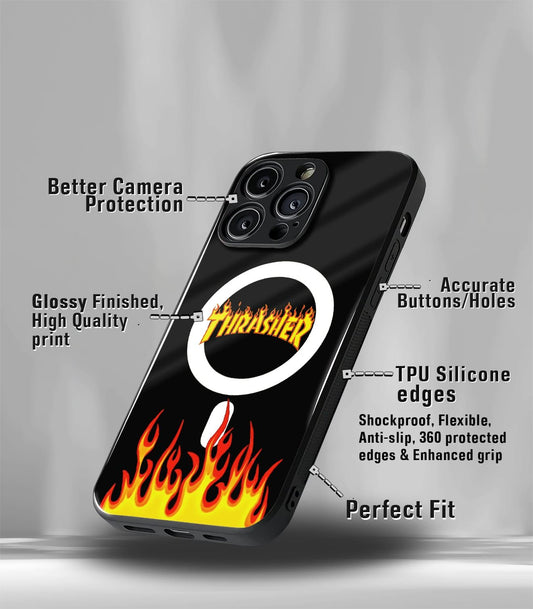 Thrasher Flame Premium Glossy Phone Case