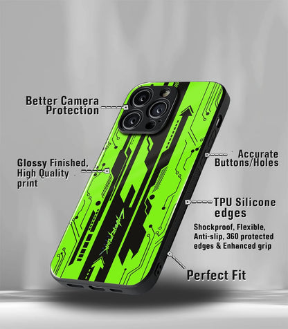 Cyberpunk Neon Green Premium Glossy Phone Case