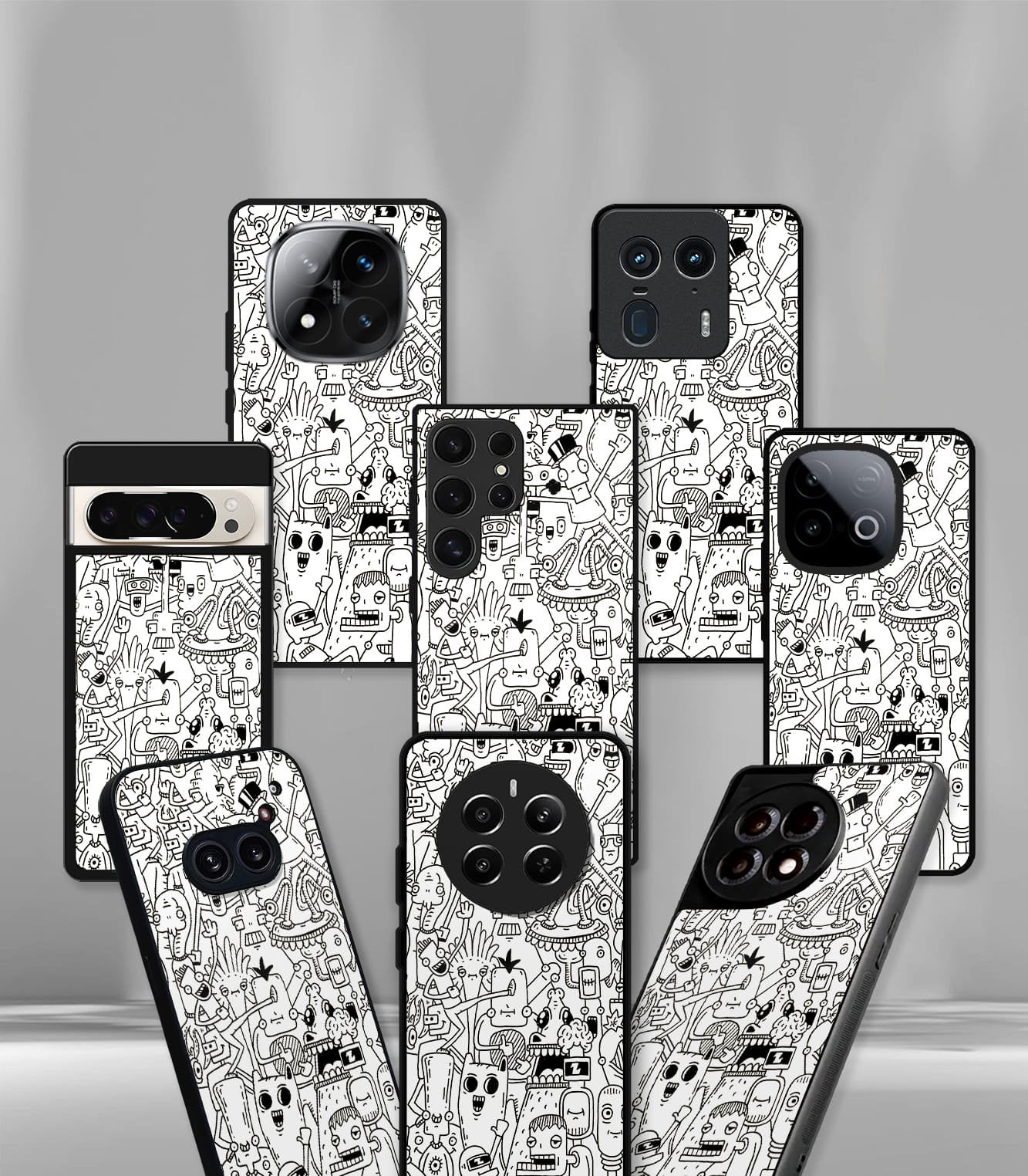 doodle art premium glossy phone case