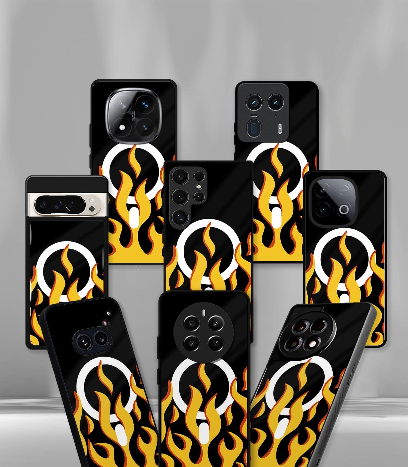 magsafe flame premium glossy phone case