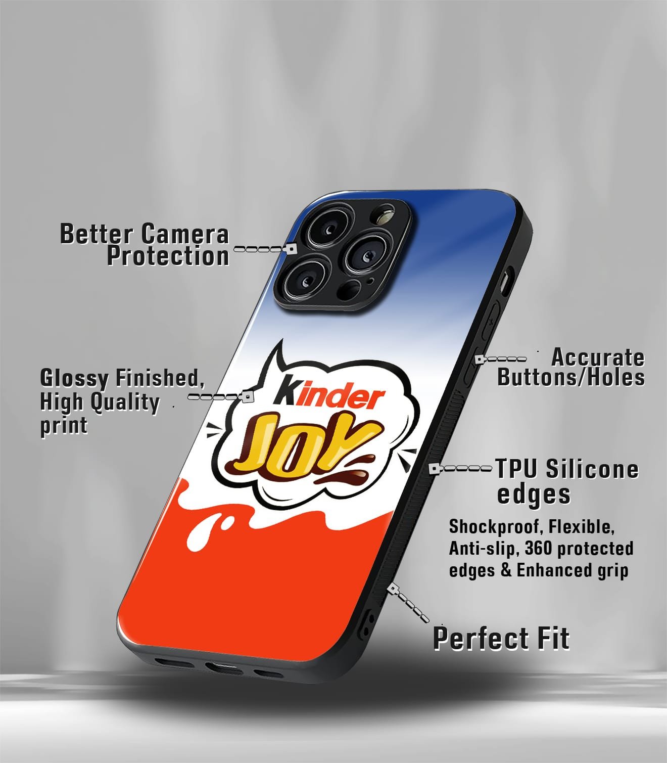 kinder joy premium glossy phone case
