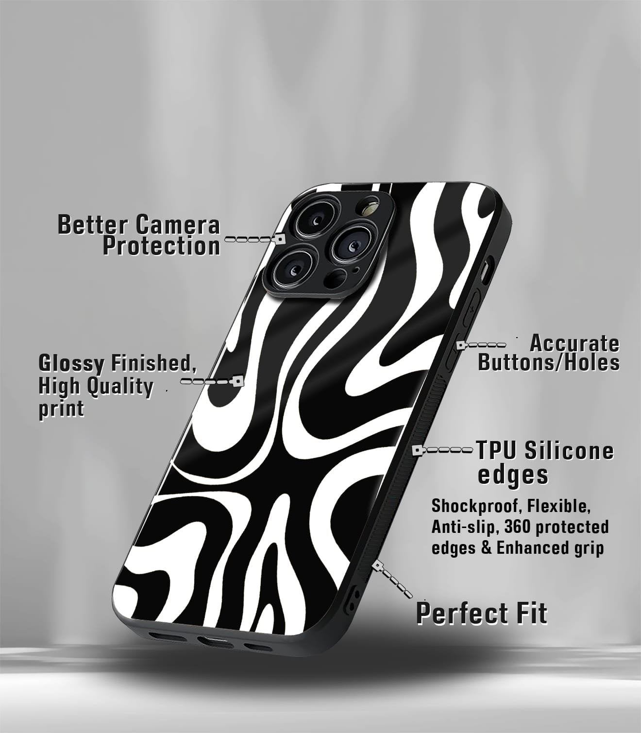 abstract & quirky pattern premium glossy phone case