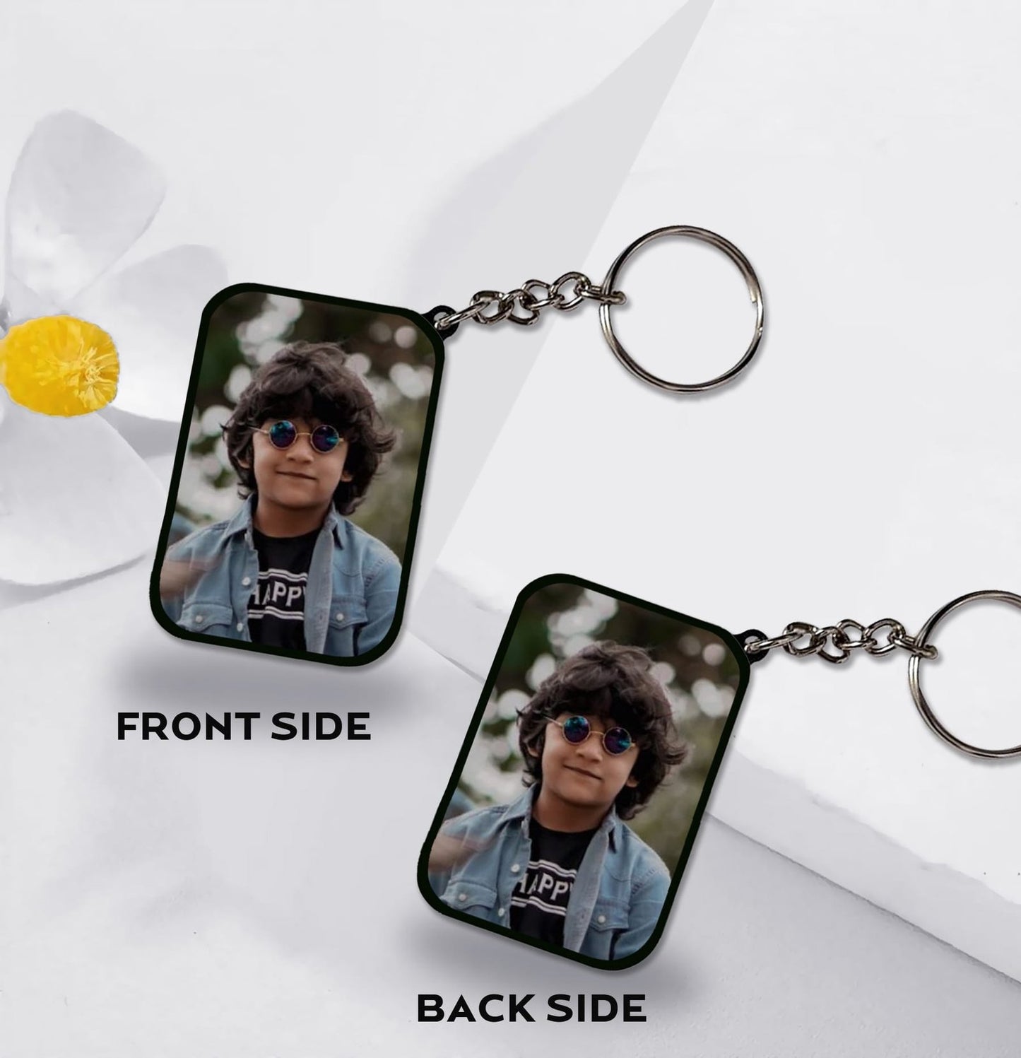 photo printed keychain 2 sided- rectangle shape