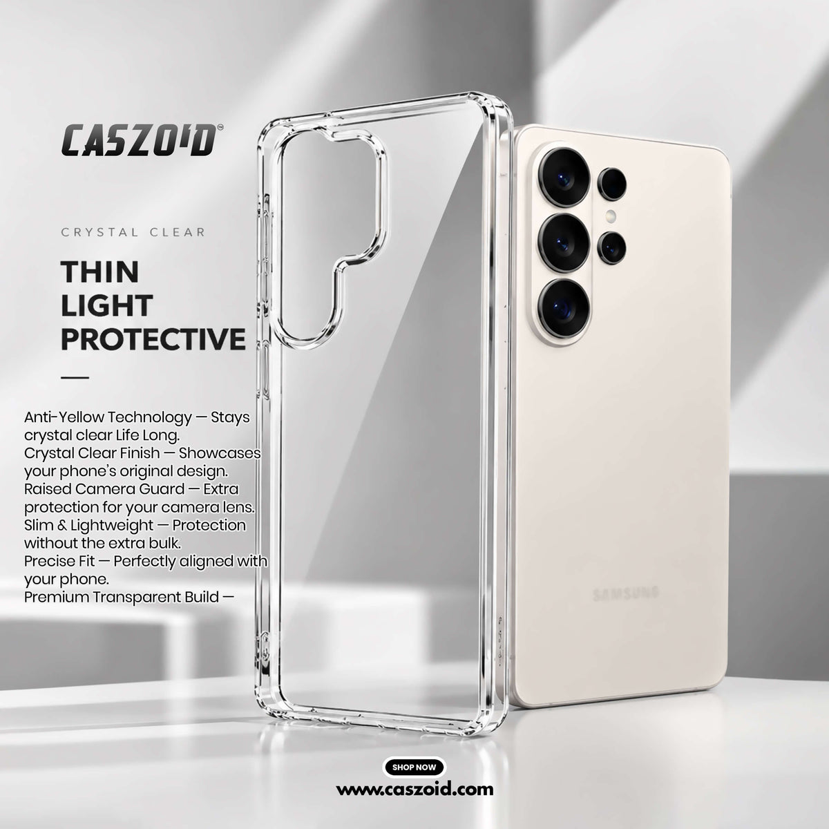 anti-yellow crystal clear phone case with lifetime anti-yellow warranty