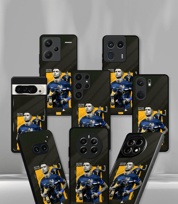 cristiano ronaldo goat cr7 edition premium glossy phone case.