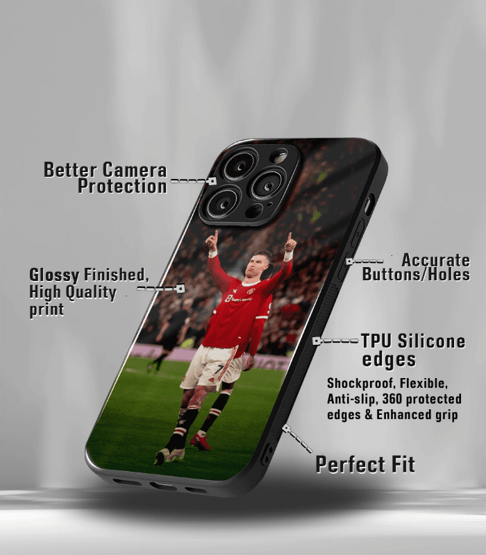 cristiano ronaldo goat cr7 edition premium glossy phone case.