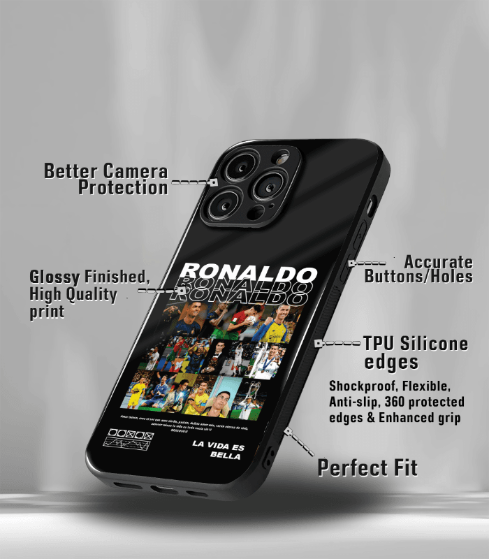 cristiano ronaldo goat cr7 edition premium glossy phone case.