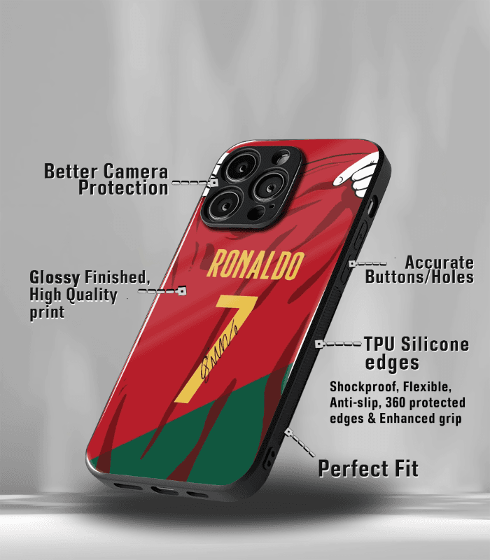 cristiano ronaldo goat cr7 edition premium glossy phone case.