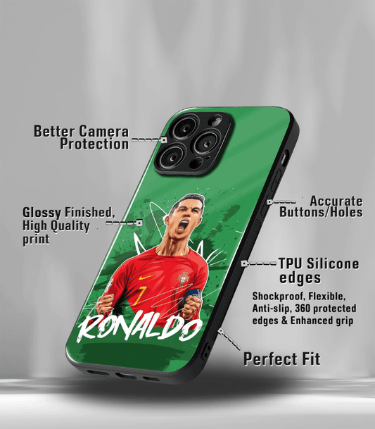 Cristiano Ronaldo GOAT CR7 edition Premium Glossy Phone Case.