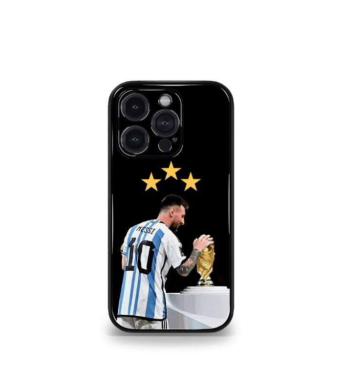 lionel messi goat edition premium glossy phone case.