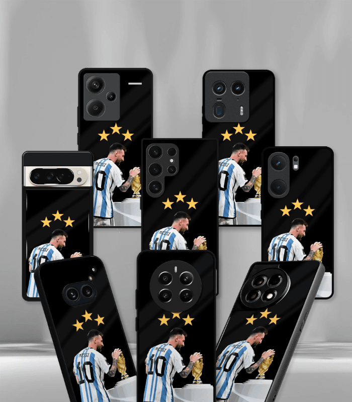lionel messi goat edition premium glossy phone case.