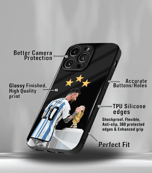 Lionel Messi GOAT edition Premium Glossy Phone Case.