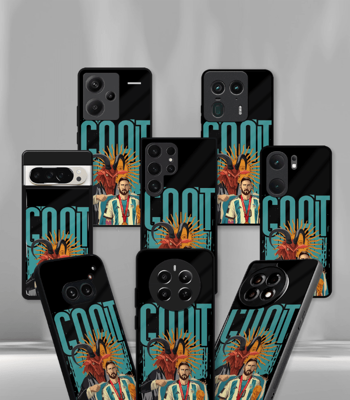 lionel messi goat edition premium glossy phone case.