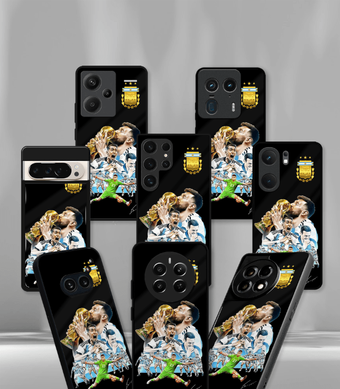 lionel messi goat edition premium glossy phone case.
