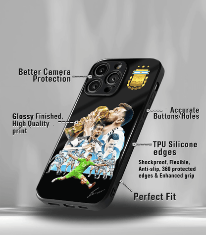 Lionel Messi GOAT edition Premium Glossy Phone Case.