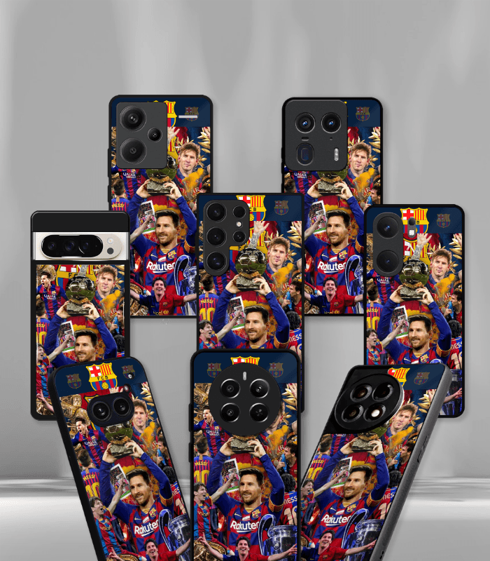 lionel messi goat edition premium glossy phone case.