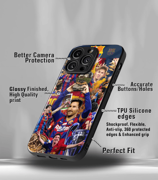 Lionel Messi GOAT edition Premium Glossy Phone Case.