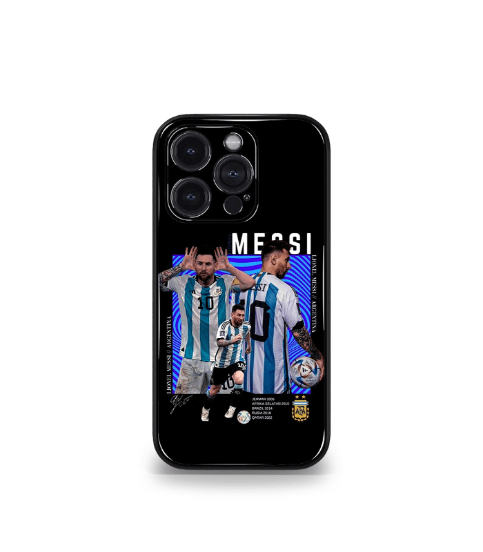 lionel messi goat edition premium glossy phone case.
