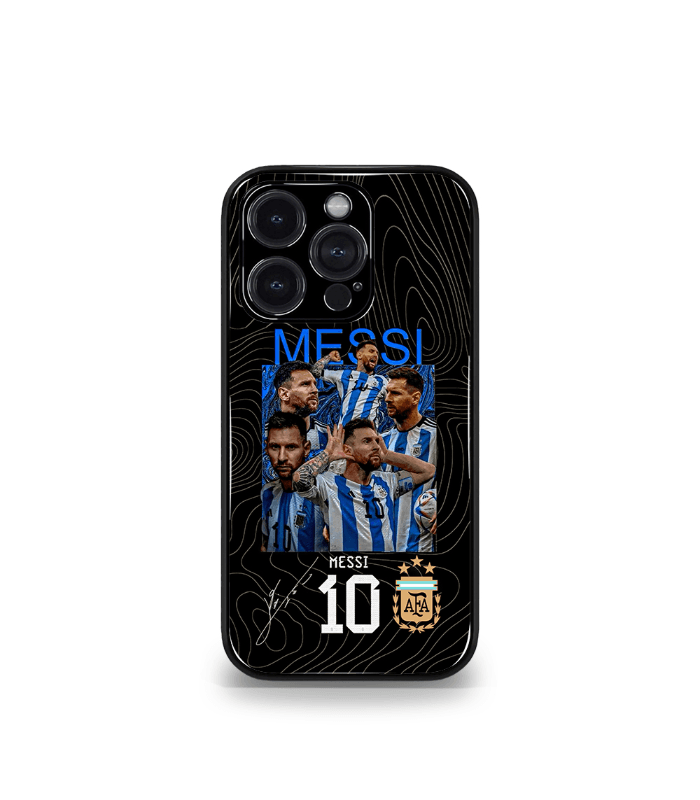 lionel messi goat edition premium glossy phone case.