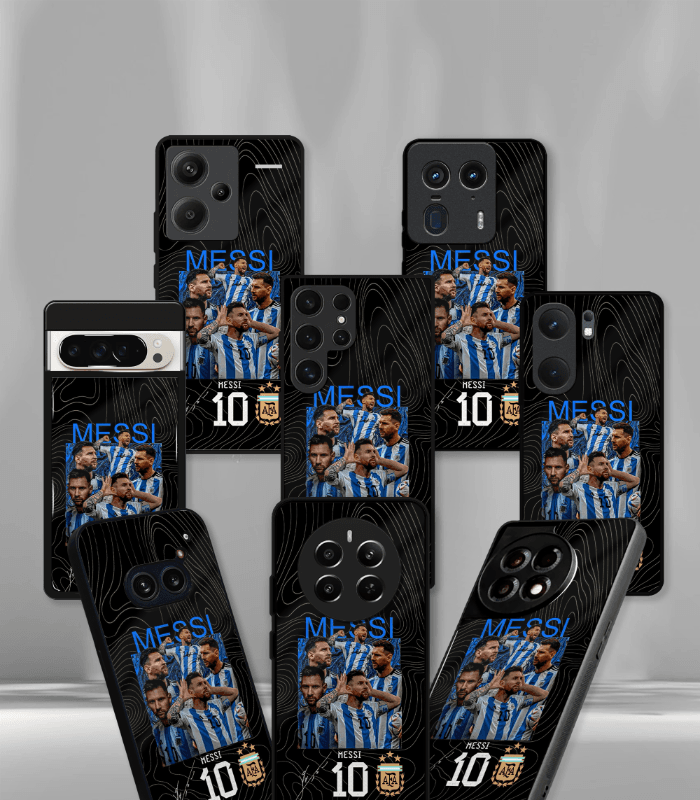 lionel messi goat edition premium glossy phone case.
