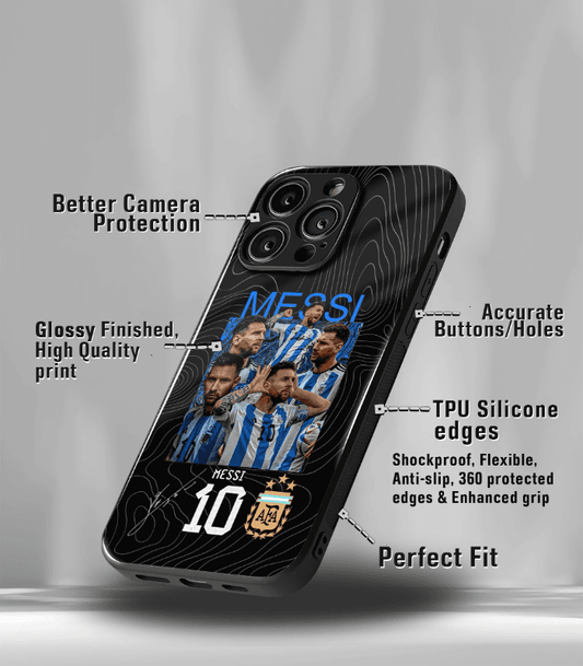 Lionel Messi GOAT edition Premium Glossy Phone Case.