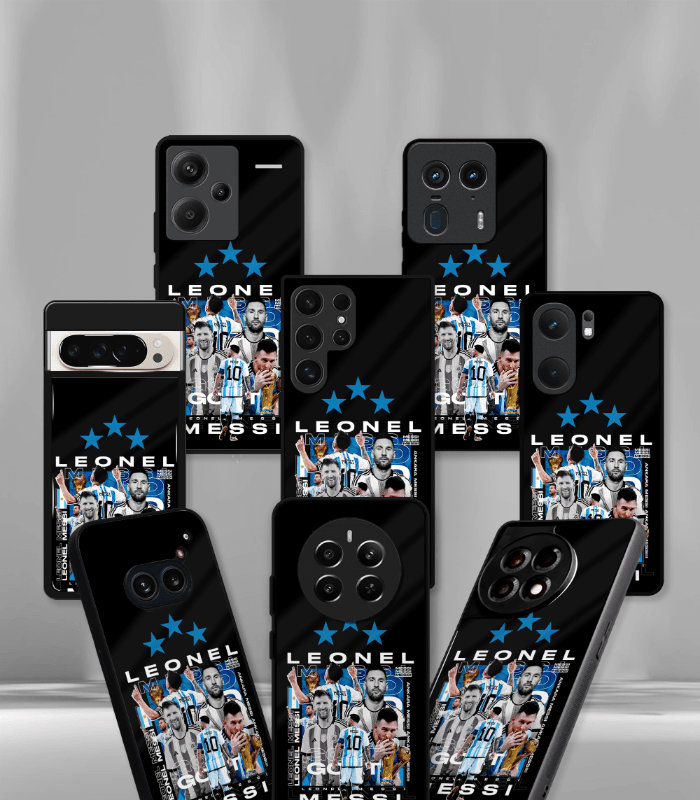 lionel messi goat edition premium glossy phone case.