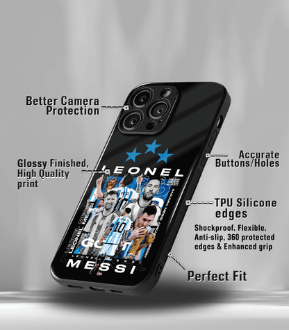 Lionel Messi GOAT edition Premium Glossy Phone Case.