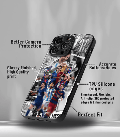 Lionel Messi GOAT edition Premium Glossy Phone Case.
