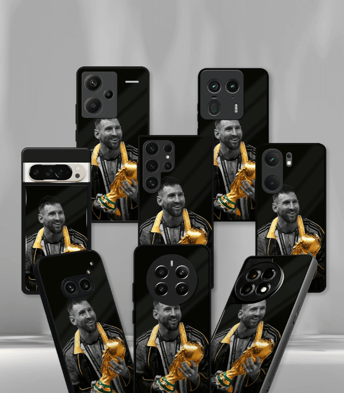 lionel messi golden edition premium glossy phone case.