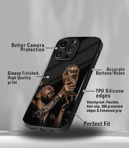 Lionel Messi GOAT edition Premium Glossy Phone Case.