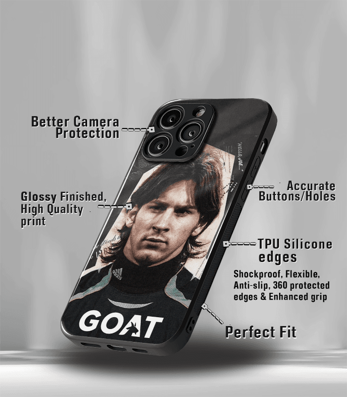 lionel messi vintage edition premium glossy phone case.