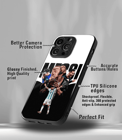 Lionel Messi GOAT edition Premium Glossy Phone Case.