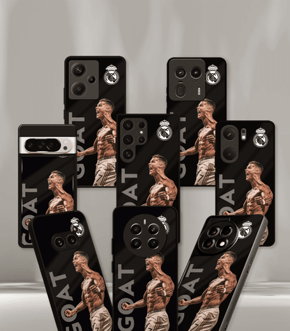 Cristiano Ronaldo Real Madrid GOAT CR7 edition Premium Glossy Phone Case.