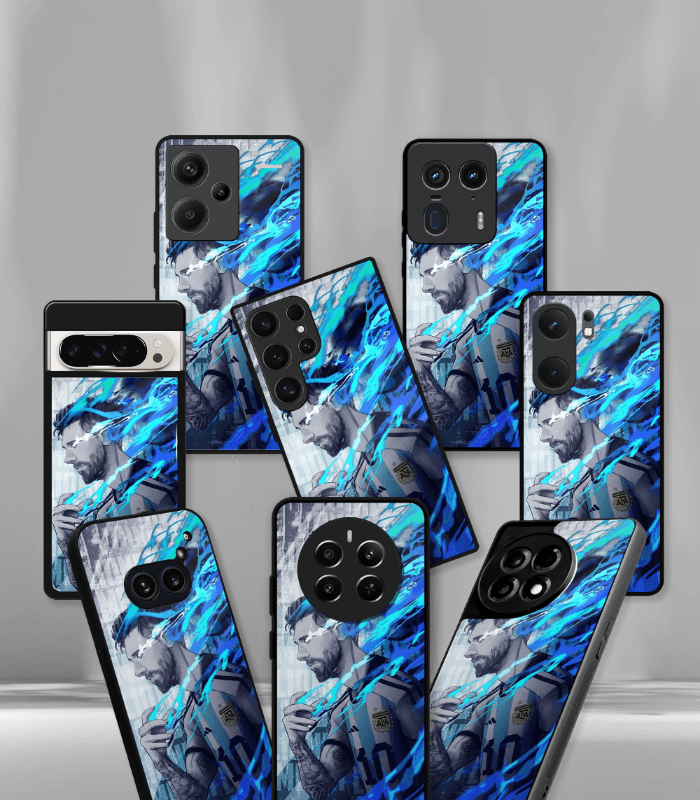 lionel messi goat edition premium glossy phone case.